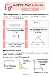 Tracer les triangles – Leçon de géométrie pour le cm1 - PDF gratuit à imprimer