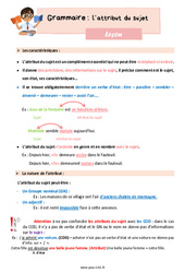 L’attribut du sujet – Leçon de grammaire pour le cm1 - PDF gratuit à imprimer