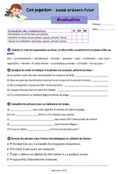 Passé-présent-futur – Évaluation de conjugaison pour le cm1 - PDF à imprimer