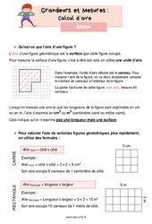 Calcul d’aire – Leçon de grandeurs et mesures pour le cm1 - PDF gratuit à imprimer