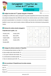 L’imparfait des verbes du 3ème groupe – Exercices de conjugaison pour le cm1 - PDF à imprimer