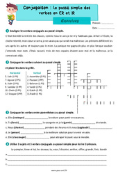 Le passé simple des verbes en ER et IR – Exercices de conjugaison pour le cm1