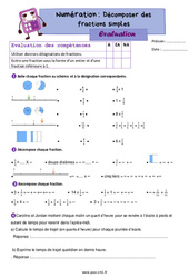Décomposer des fractions simples – Évaluation de numération pour le cm1 - PDF à imprimer