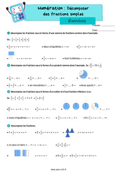 Décomposer des fractions simples – Exercices de numération pour le cm1 - PDF à imprimer
