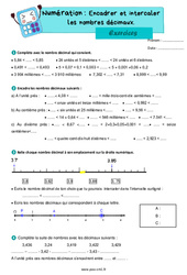 Encadrer, intercaler des nombres décimaux – Exercices de numération pour le cm1 - PDF à imprimer