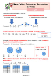 Décomposer des fractions décimales – Leçon de numération pour le cm1 - PDF gratuit à imprimer