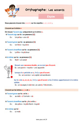 Les accents – Leçon d'orthographe pour le cm1 - PDF gratuit à imprimer