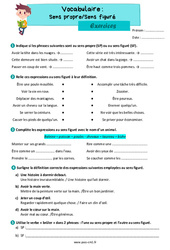Sens propre - Sens figuré – Exercices de vocabulaire pour le cm1 - PDF à imprimer