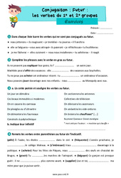 Le futur des verbes du 1er et 2ème groupe - Exercices de conjugaison pour le cm2 - PDF à imprimer