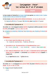 Le futur des verbes du 1er et 2ème groupe - Leçon de conjugaison pour le cm2 - PDF gratuit à imprimer