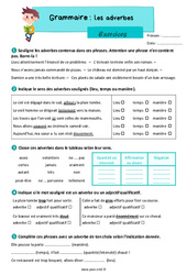 Adverbes CM2 Exercice valuation R vision Le on Pdf Imprimer