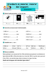 Mesurer des longueurs - Exercices de grandeurs et mesures pour le cm2 - PDF à imprimer