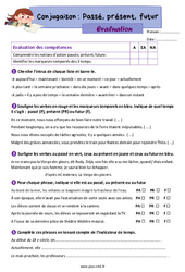 Passé, présent, futur - Évaluation de conjugaison pour le cm2 - PDF à imprimer