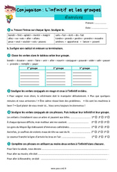 L'infinitif et les groupes - Exercices de conjugaison pour le cm2 - PDF à imprimer