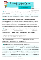 L'indicatif présent des verbes en ER - Exercices de conjugaison pour le cm2 - PDF à imprimer
