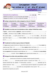 Futur des verbes en -ir -oir –dre (3e groupe) - Évaluation de conjugaison pour le cm2 - PDF à imprimer