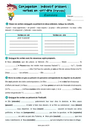 Indicatif présent: verbes en -oir/-dre (3e groupe) - Exercices de conjugaison pour le cm2 - PDF à imprimer