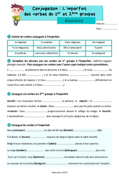 L’imparfait des verbes du 1er et 2ème groupes - Exercices de conjugaison pour le cm2 - PDF à imprimer