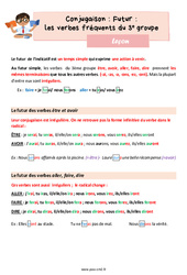 Futur des verbes fréquents du 3e groupe - Leçon de conjugaison pour le cm2 - PDF gratuit à imprimer