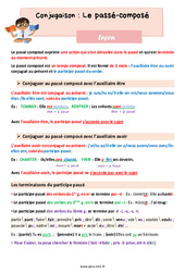 Le passé composé - Leçon de conjugaison pour le cm2 - PDF gratuit à imprimer