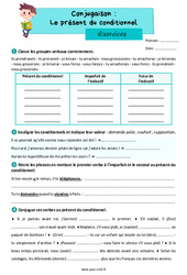 Le présent du conditionnel - Exercices de conjugaison pour le cm2 - PDF à imprimer