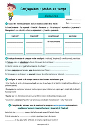 Modes et temps - Exercices de conjugaison pour le cm2 - PDF à imprimer
