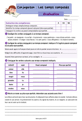 Les temps composés - Évaluation de conjugaison pour le cm2 - PDF à imprimer
