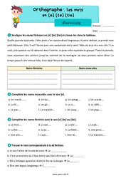 Les mots en [é] – [té] – [tié] - Exercices d'orthographe pour le cm2 - PDF à imprimer