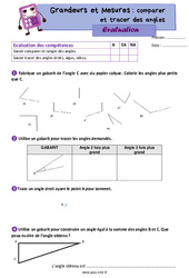 Comparer et tracer des angles - Évaluation de grandeurs et mesures pour le cm2 - PDF à imprimer