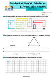 Calculer un périmètre (sans mesure) - Exercices de grandeurs et mesures pour le cm2 - PDF à imprimer