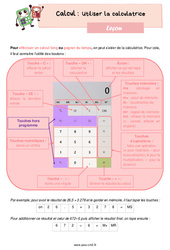 Utiliser la calculatrice - Leçon de calcul pour le cm2 - PDF gratuit à imprimer
