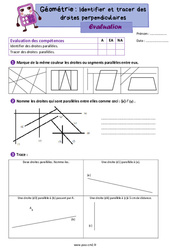 Identifier et tracer des droites parallèles – Évaluation de géométrie pour le cm2 - PDF à imprimer