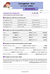 Futur simple (bilan) - Évaluation de conjugaison pour le cm2 - PDF à imprimer