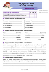 Le passé composé (bilan) - Évaluation de conjugaison pour le cm2 - PDF à imprimer