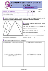 Identifier et décrire des triangles – Évaluation de géométrie pour le cm2 - PDF à imprimer