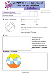 Tracer des cercles et connaître leur vocabulaire – Évaluation de géométrie pour le cm2 - PDF à imprimer
