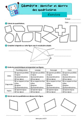 Identifier et décrire des quadrilatères – Exercices de géométrie pour le cm2 - PDF à imprimer