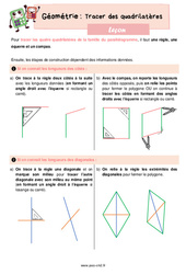 Tracer des quadrilatères – Leçon de géométrie pour le cm2 - PDF gratuit à imprimer