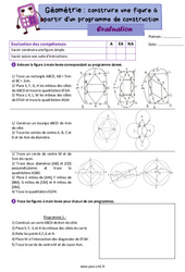 Construire à partir d'un programme – Évaluation de géométrie pour le cm2 - PDF à imprimer