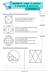 Écrire un programme de construction – Exercices de géométrie pour le cm2 - PDF à imprimer