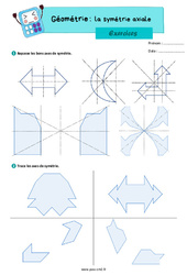Symétrie axiale – Exercices de géométrie pour le cm2 - PDF à imprimer