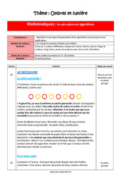 Mathématiques – Ombres et lumières – PS de maternelle – Séquence complète - PDF à imprimer