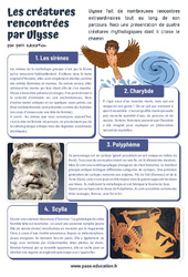 Les créatures rencontrées par Ulysse - 6ème - Lecture documentaire - PDF à imprimer