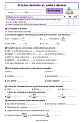 Nombres D cimaux 6 me Exercices Cours valuation R vision Pdf 