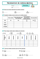 Nombres D cimaux 6 me Exercices Cours valuation R vision Pdf 
