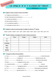 Les verbes en er et les verbes en ir au présent – Exercices de conjugaison pour la 6ème - PDF à imprimer