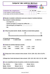 Evaluation Nombres D cimaux 6 me Bilan Et Controle Corrig Pdf 