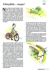 À bicyclette ... ou pas ! – Ce2 – Récit – Lecture - PDF à imprimer