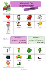 Valentine’s Day and St Patrick’s Day (Stage) - Leçon d'anglais CE2 - CM1 - My English Pass - PDF gratuit à imprimer
