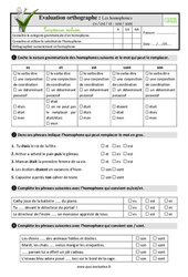 Les homophones es / est / et - son / sont au Cm1 - Evaluation: QCM - Quiz - PDF à imprimer